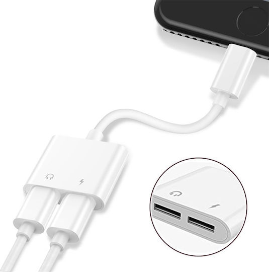 Lamtech Convertor Lightning masculin în Lightning 2x femelă Alb 1buc LAM020731