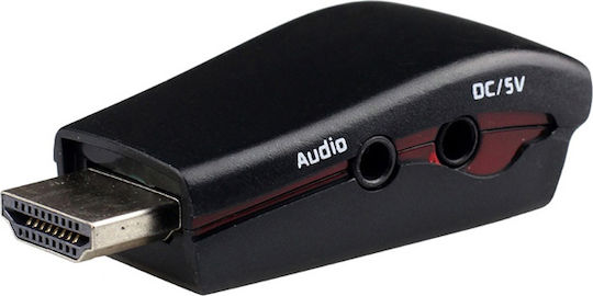 Powertech Konverter HDMI männlich zu 3.5mm / VGA weiblich 1Stück CAB-H076