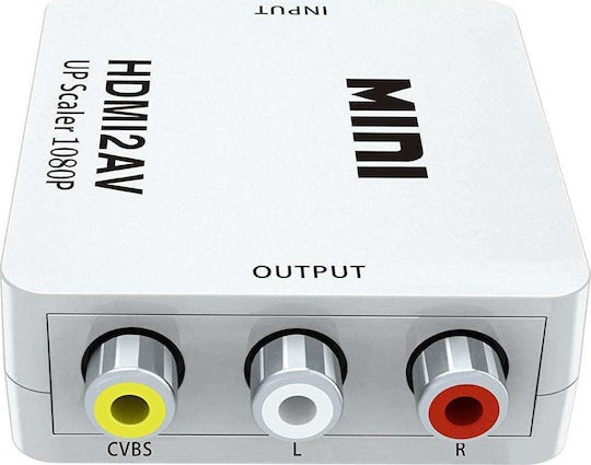 Konverter HDMI weiblich zu RCA weiblich Weiß 1Stück FTT14-003