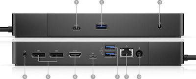 Dell WD19 130W USB-C Docking Station με HDMI/DisplayPort 4K PD Ethernet και συνδεση 3 Οθονών Μαύρο