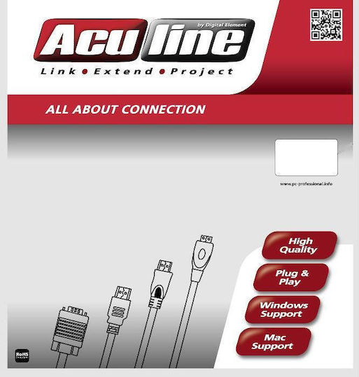 Aculine USB 2.0 USB-A male - USB-A female 3m (USB-002)