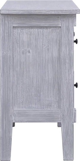 Chest of Drawers of Solid Wood with 2 Drawers Gray 90x30x60cm