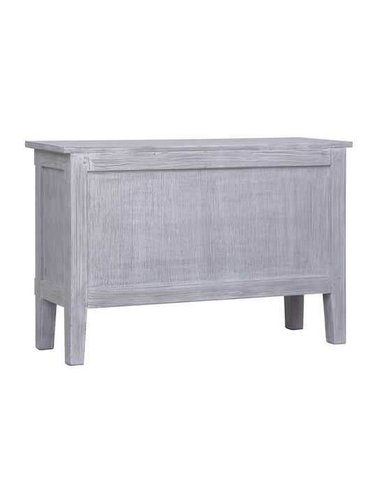 Chest of Drawers of Solid Wood with 2 Drawers Gray 90x30x60cm