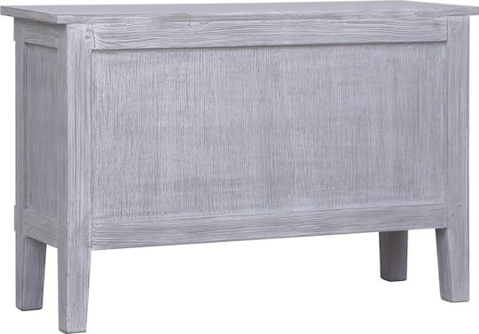 Chest of Drawers of Solid Wood with 2 Drawers Gray 90x30x60cm