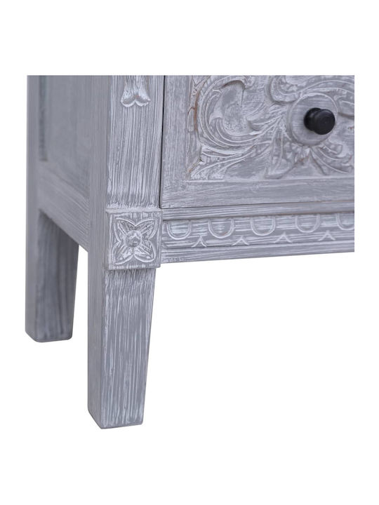 Chest of Drawers of Solid Wood with 2 Drawers Gray 90x30x60cm