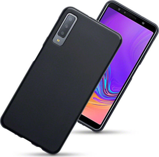 Forcell Back Cover Σιλικόνης Μαύρο (Galaxy A7 2018)