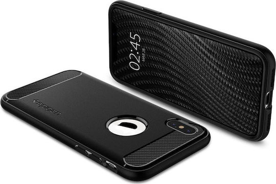 Spigen Rugged Armor Umschlag Rückseite Silikon Schwarz (iPhone XS Max)