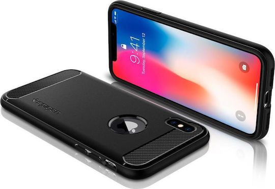 Spigen Rugged Armor Umschlag Rückseite Silikon Schwarz (iPhone XS Max)
