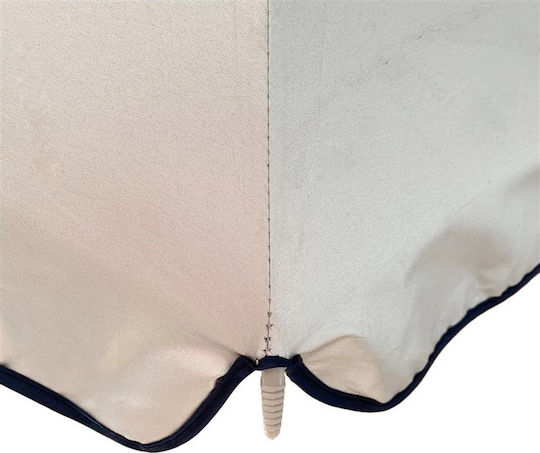 Ankor Folding Beach Umbrella Aluminum Diameter 2.25m with UV Protection and Air Vent White