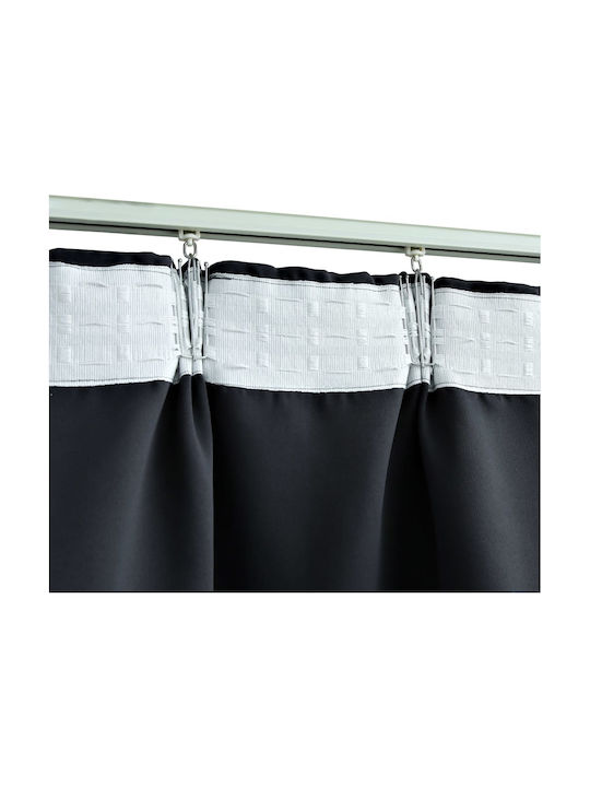 vidaXL Set Blackout Curtains With Pencil Pleat Black 140x245cm
