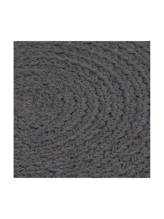 vidaXL Placemats Rotund Tesatura Dark Grey 6buc