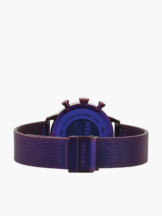 Welder Moody Women's Watch with Purple Metal Bracelet
