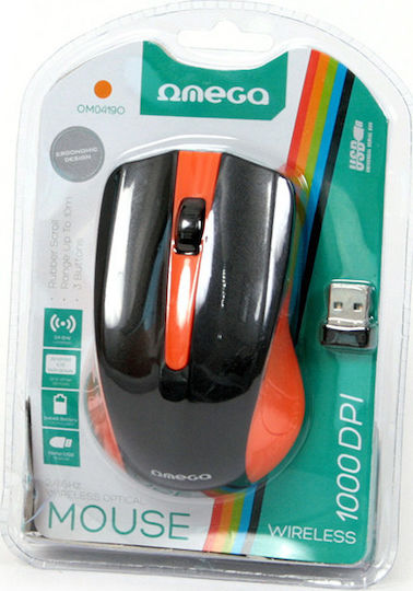 Omega 419 Wireless Ασύρματο Ποντίκι Black/Orange