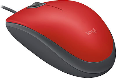 Logitech M110 Silent Ενσύρματο Ποντίκι Κόκκινο