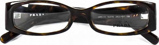 Prada Women's Acetate Brown Tortoise Prescription Eyeglass Frame 11H 2AU101