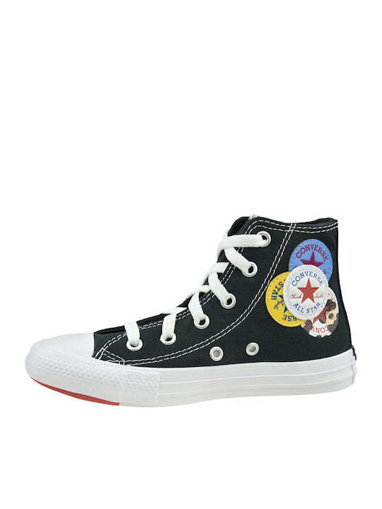 Converse Încălțăminte Sport pentru Copii Inalti Chuck Taylor High Print C Negre