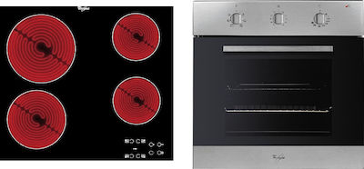 AKP 444 IX + AKT 8090 NE Φούρνος άνω Πάγκου 56lt με Κεραμικές Εστίες Π59.5εκ. Inox