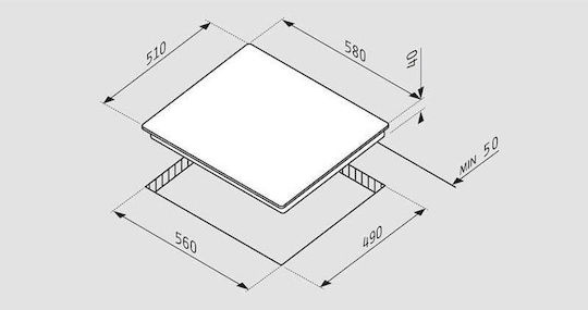 Pyramis Газов и електрически котлон Автономен 59x52εκ.