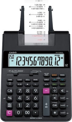 Casio Αριθμομηχανή Χαρτοταινίας HR-150RCE 12 Ψηφίων σε Μαύρο Χρώμα