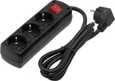 SAS 3-Outlet Power Strip 1.5m Black