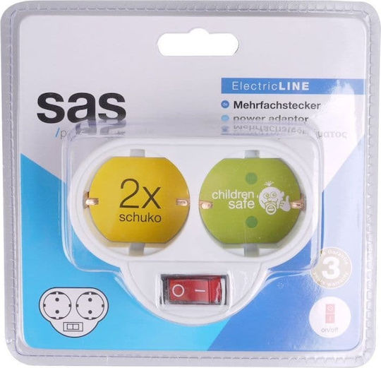 SAS T-förmiger Wandstecker 2 Positionen mit Schalter