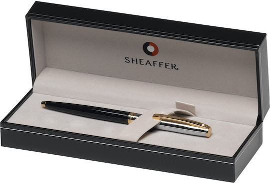 Sheaffer Sagaris Gloss Black Barrel Bright Chrome Cap Ballpoint Pen