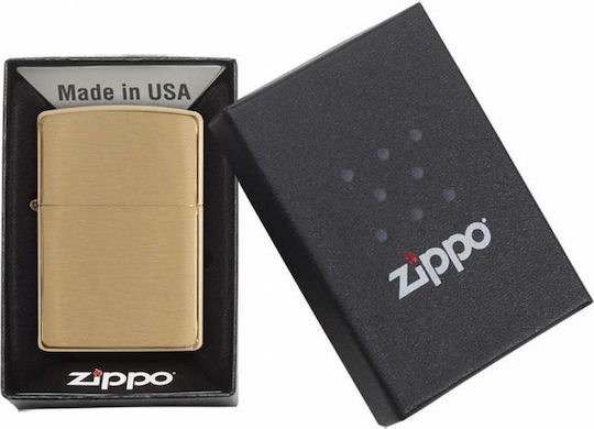 Zippo Classic Αντιανεμικός Αναπτήρας Φλόγας Brushed Brass