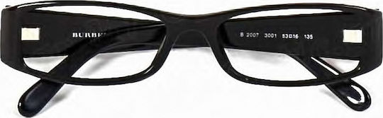 Burberry Plastic Eyeglass Frame Black 2007 3001