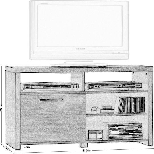 Έπιπλο Τηλεόρασης Analog Sonoma Μ110xΠ45xΥ63cm