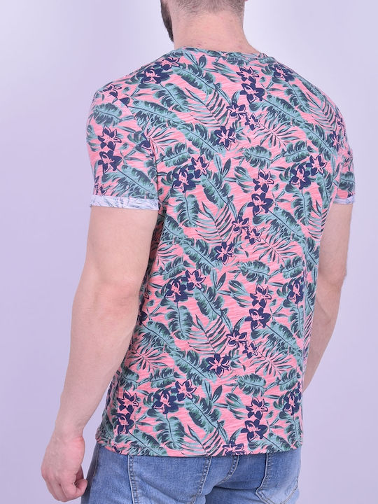 T-shirt with prints Pink leaves