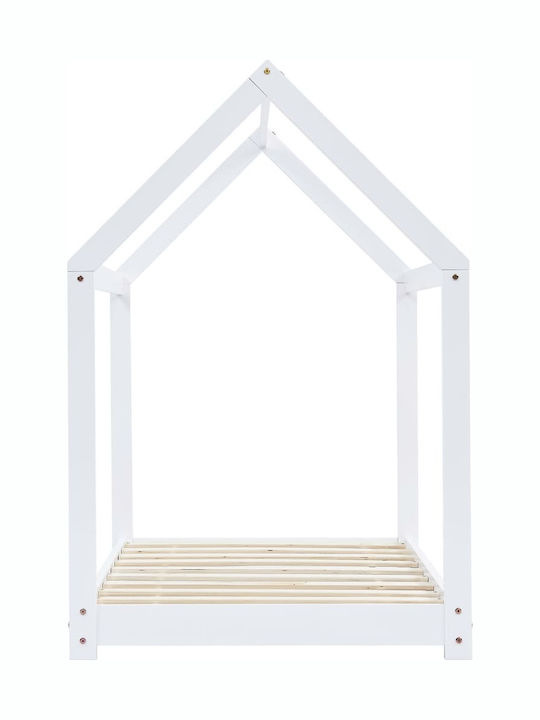 House Pat pentru Copii Montessori Single Alb pentru Saltea 90x200cm