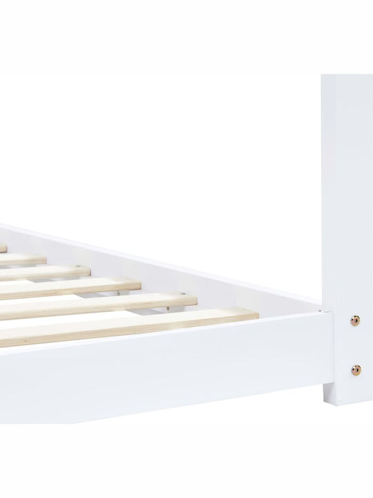 House Pat pentru Copii Montessori Single Alb pentru Saltea 90x200cm