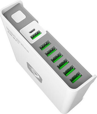 Ldnio Charging Stand with 6 USB-A Ports in White color (A6802)