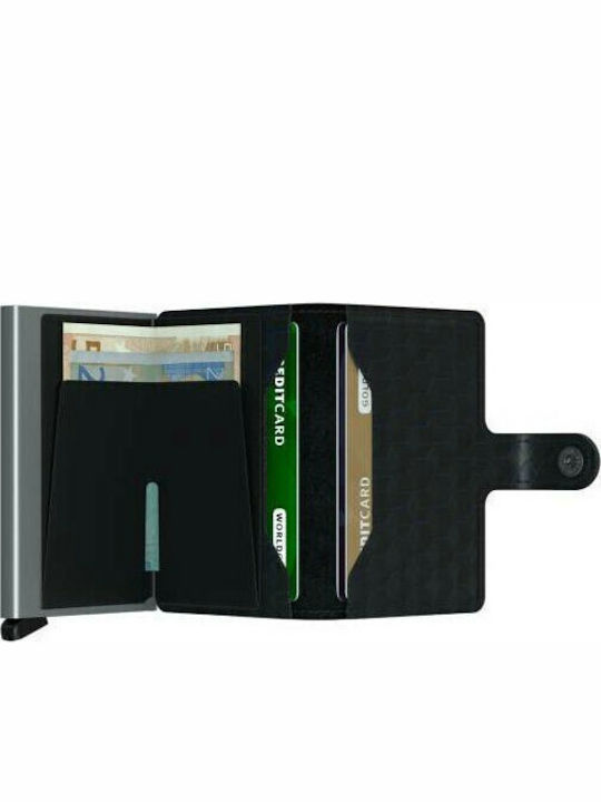 Miniwallet Optical Portofel bărbătesc Carduri cu mecanism Slide Negru
