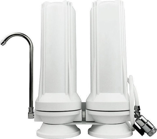 QWaterFilters 2-Stage Countertop Water Filter System CT2 with 10" Replacement Filter QWaterFilters PP-10" & Matrikx CTO 5 μm TR.0002.2