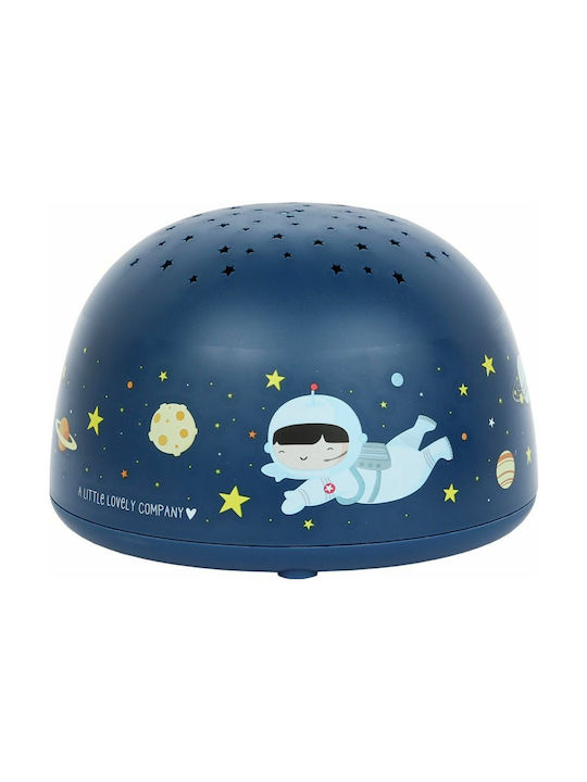 A Little Lovely Company Led Kids Projector Lamp Space with Stars Projection Blue 14x14x9cm