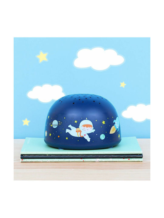 A Little Lovely Company Led Παιδικό Φωτιστικό Projector Space με Προβολή Αστεριών Μπλε 14x14x9εκ.