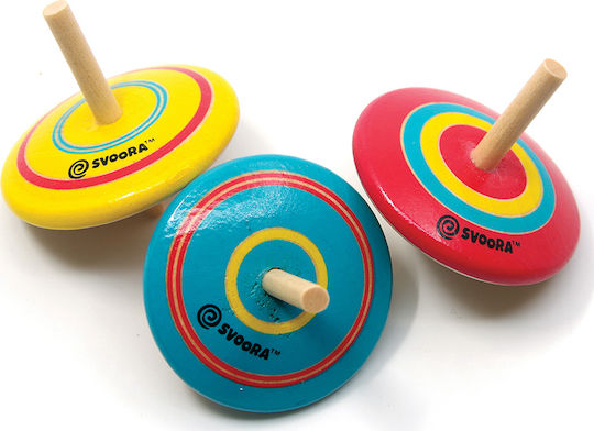 Svoora Wooden Spinning Top Top Spinning Hat for 6+ Years Various Designs 1pc