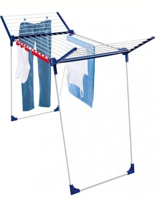 Leifheit Pegasus 180 Solid Classic Metallic Folding Floor Clothes Drying Rack with Hanging Length 18m