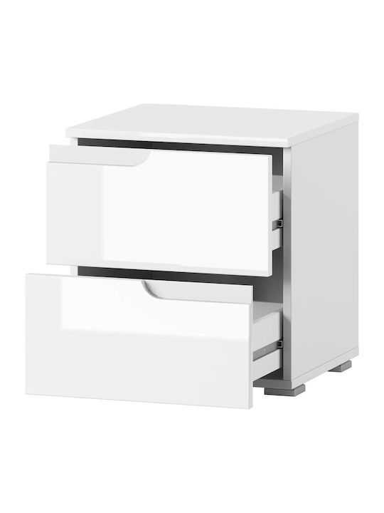 Bedside Table Aurora Wooden White 42x40x46cm