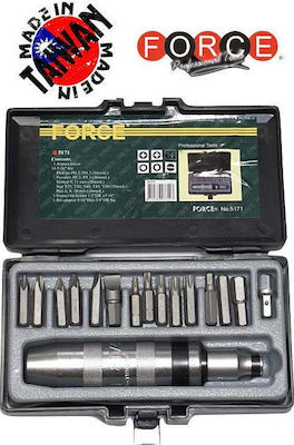 Force Screwdriver Ratchet with 17 Interchangeable Tips