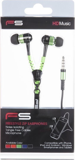 Omega Freestyle Zip In-ear Handsfree με Βύσμα 3.5mm Πράσινο