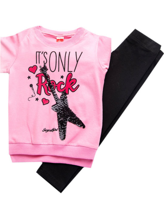 Joyce Kids Set with Leggings Winter 2pcs Pink