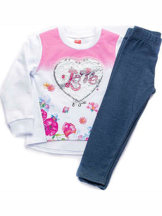 Joyce Kids Set with Leggings Winter 2pcs White