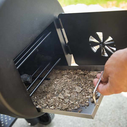 Broil King Smoke Offset XL Неръждаем Скара на дървени въглища с Капак, Термометър и Пушилня 81.28брx49бр