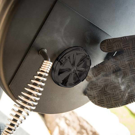 Broil King Smoke Offset XL Неръждаем Скара на дървени въглища с Капак, Термометър и Пушилня 81.28брx49бр