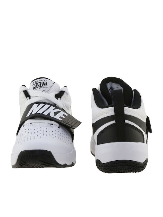 Hustle Team Hustle D 8 Ps Kinder Sportschuhe Basketball mit Bügel- und Schleifenverschluss White / Black