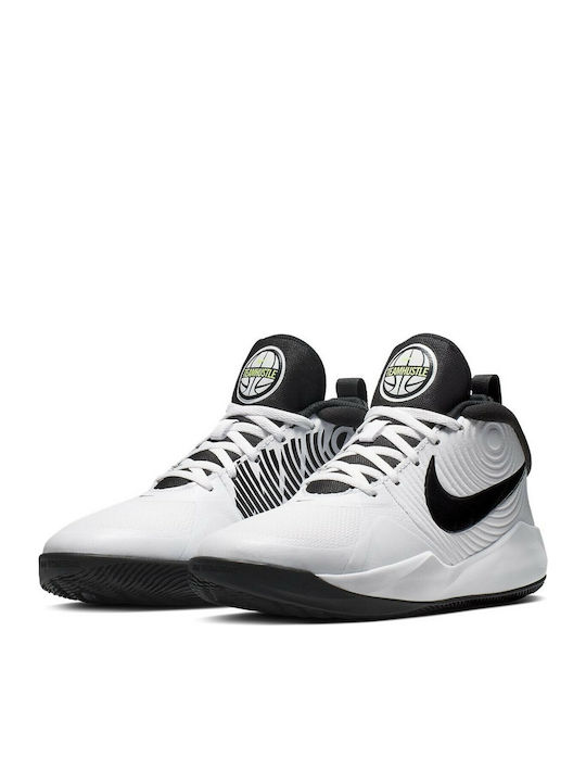 Hustle Team Hustle Kids Sports Shoes Basketball with Laces White / Black / Volt
