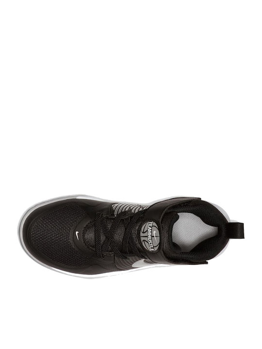 Hustle Team Hustle 9 Kids Sports Shoes Basketball with Hoop & Loop Closure Black / Metallic Silver