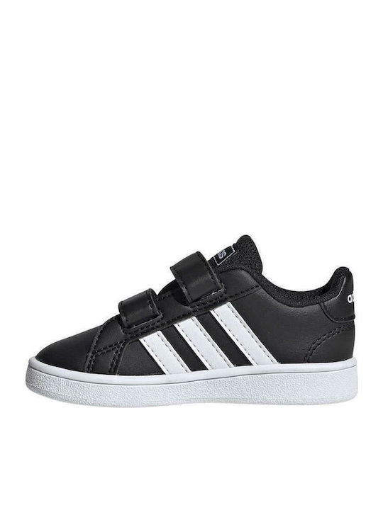 Grand Court I Kids Sneakers with Hook and Loop Closure Core Black / Cloud White